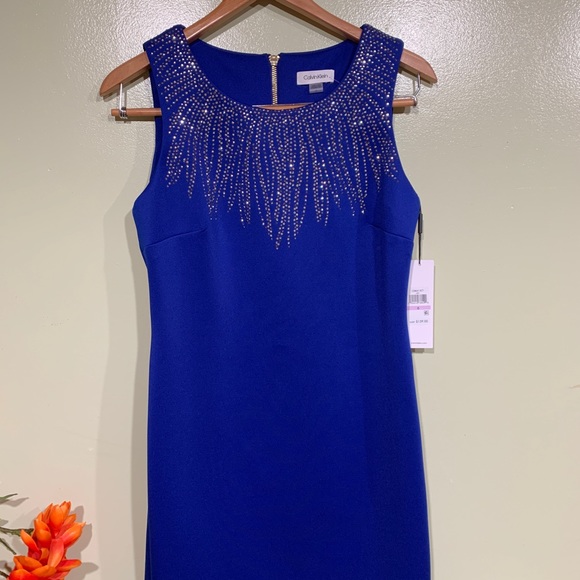 Beautiful and Brand New Calvin Klein Blue Dress - Picture 2 of 10